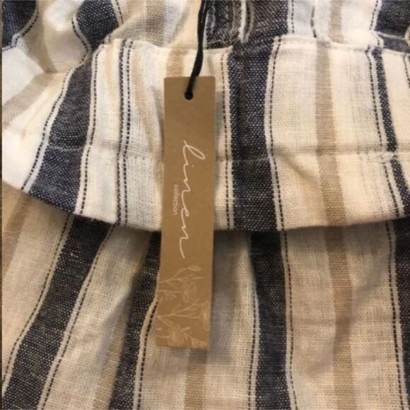 Women's NWT Love Tree Striped Linen Shorts with Belt - Picture 8 of 8